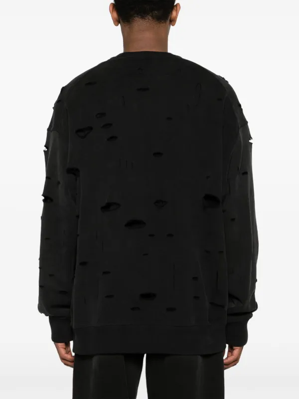 Givenchy Archetype Ripped Cotton Sweatshirt Black FARFETCH BE