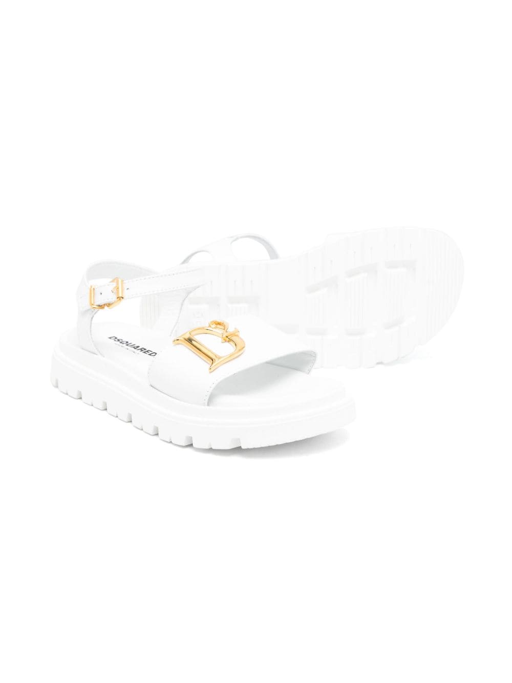 Shop Dsquared2 Logo-plaque Chunky Sandals In White