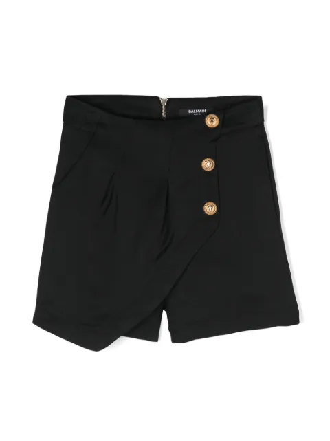 Balmain Kids asymmetric twill shorts
