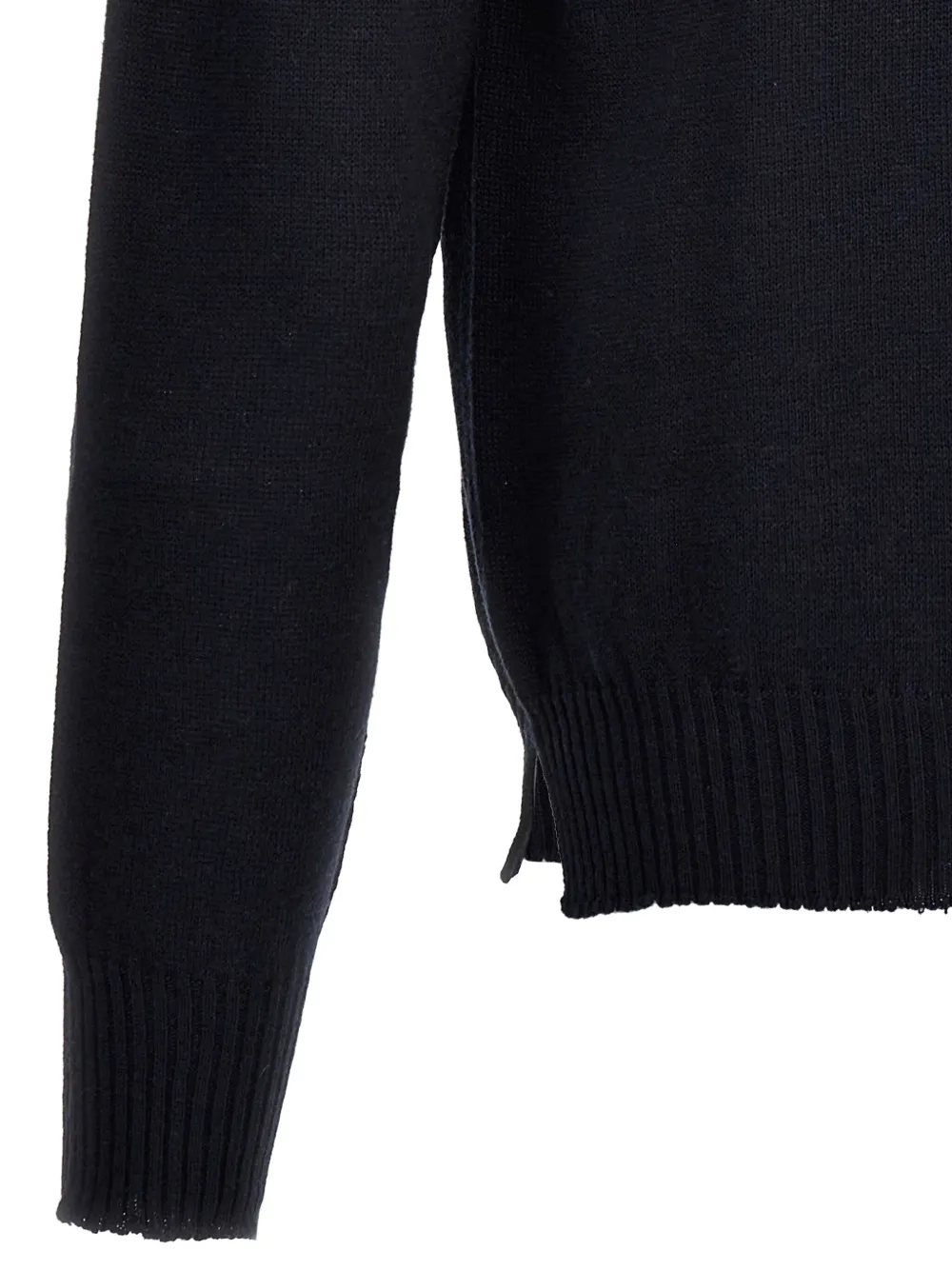 Ma'ry'ya Crew-neck Knit Sweater In Cashmere-cotton Blend In Black