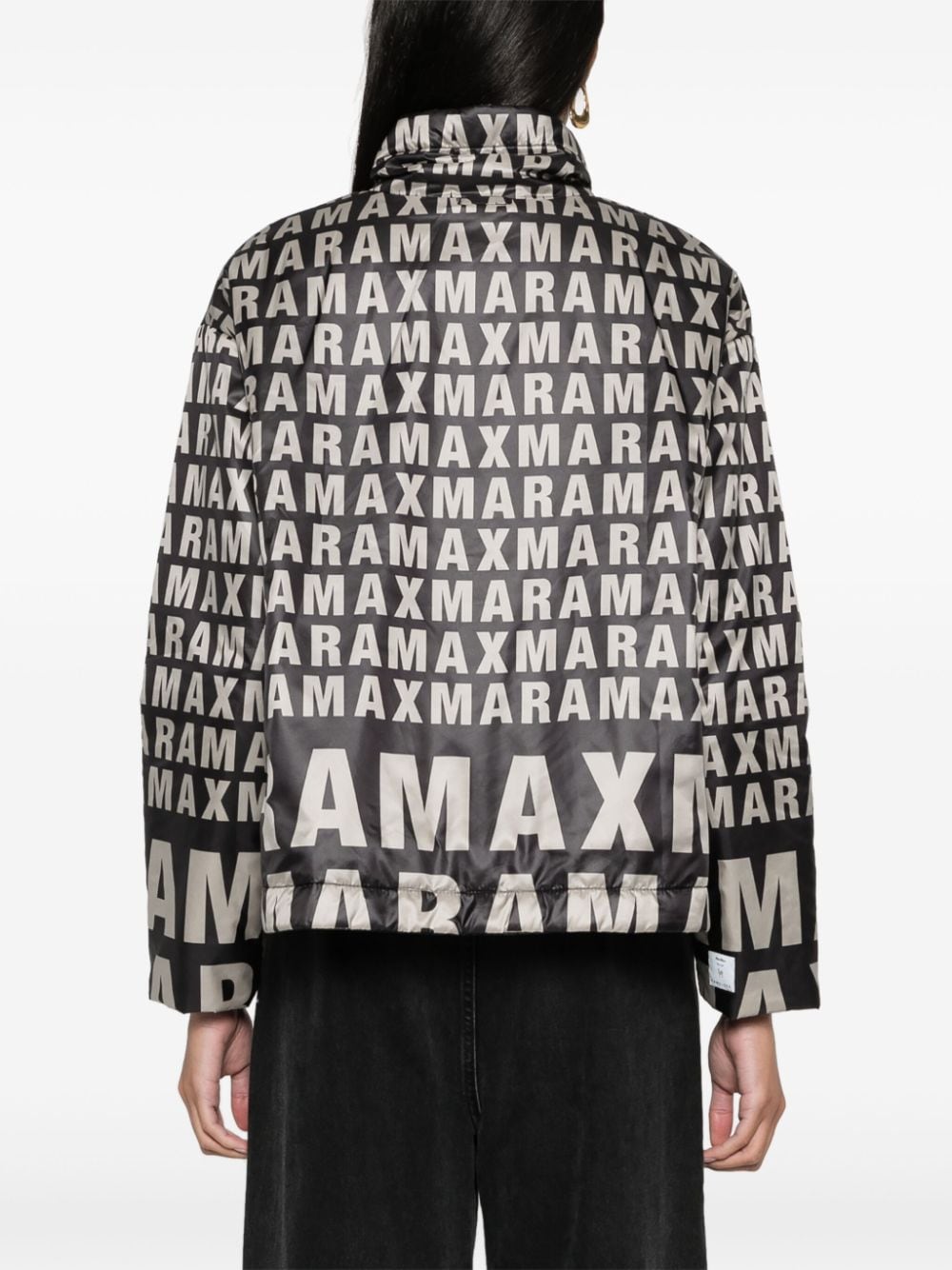 Shop Max Mara The Cube Bilogo Logo-print Reversible Jacket In Black