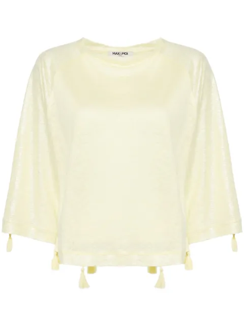 Max & Moi tassel-detail linen jersey top