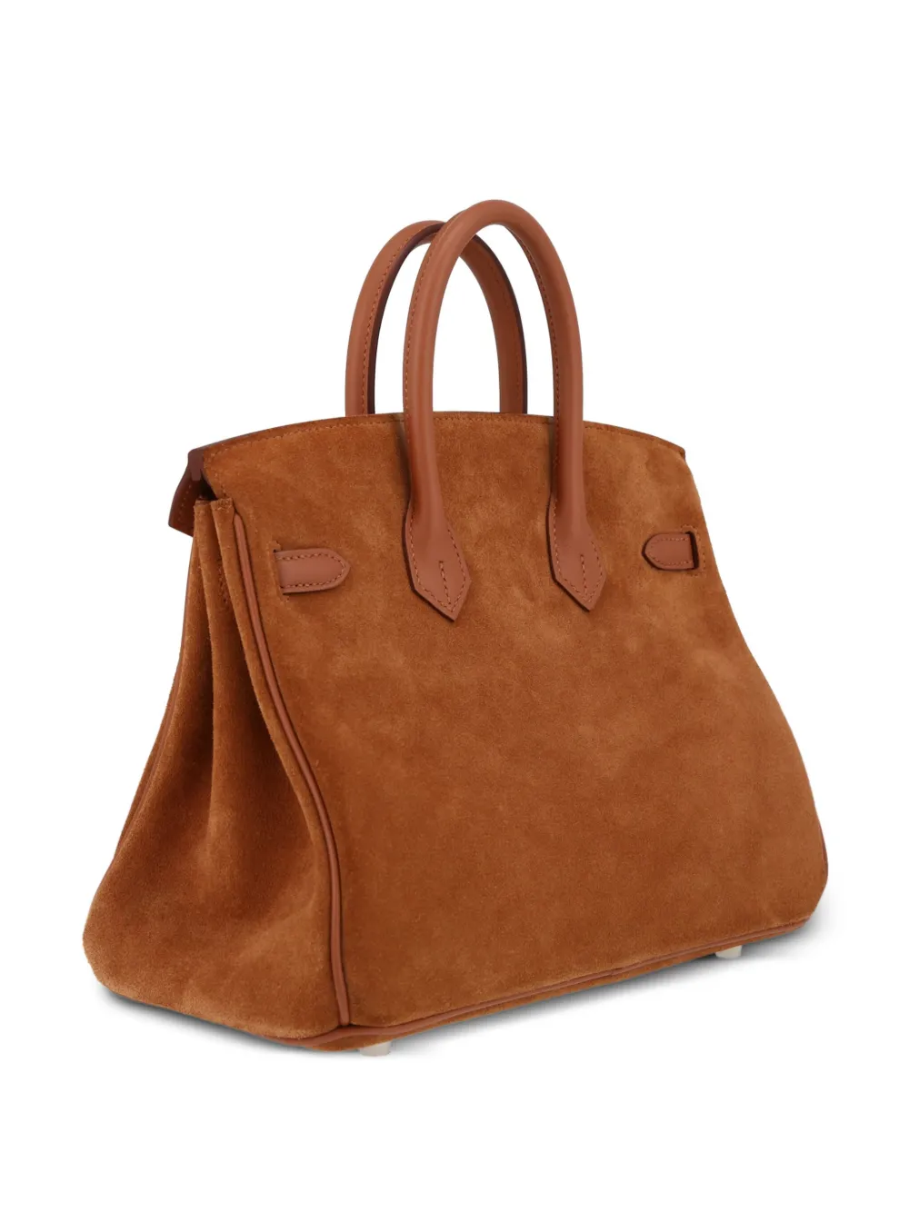 Pre-owned Hermes 2022 Birkin Grizzly 25 Handbag In Brown