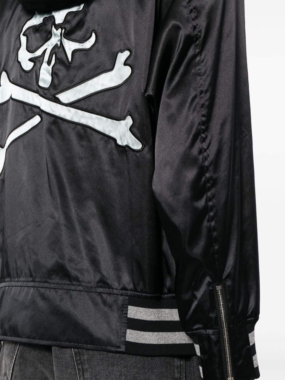 Shop Mastermind Japan Hooded Varsity Jacket In Black