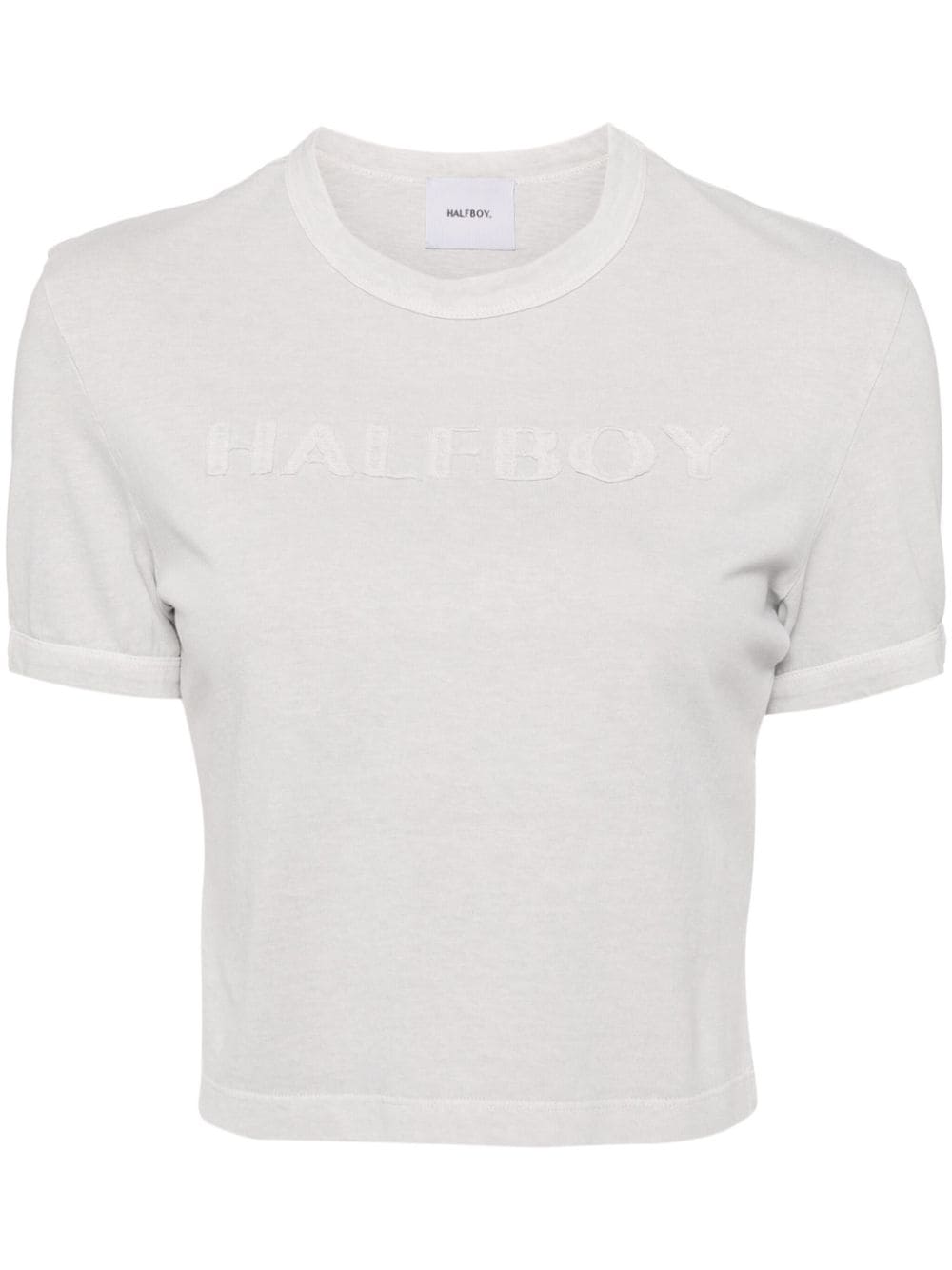 Halfboy Logo-patch Cotton T-shirt In Grey