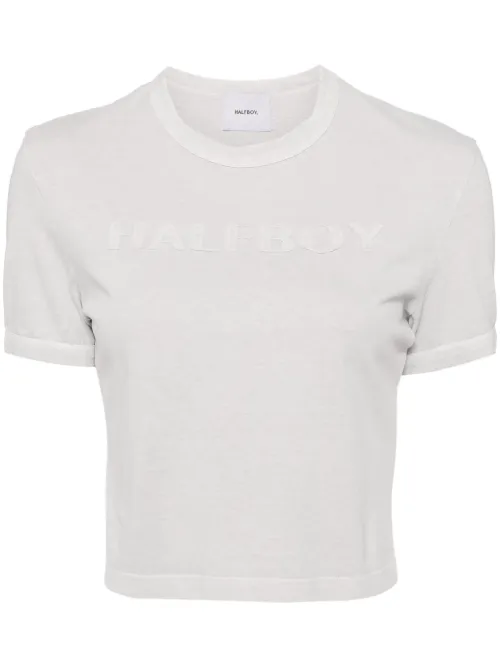 T-shirt en coton à patch logo - Halfboy - Modalova