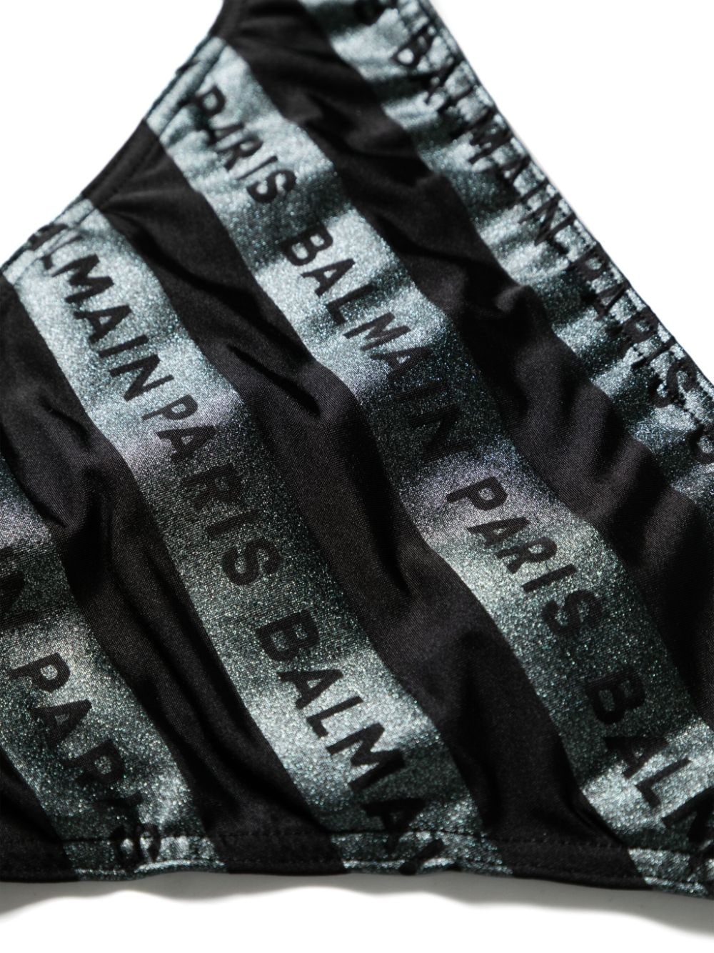 Shop Balmain Logo-print Triangle Bikini Set In Black