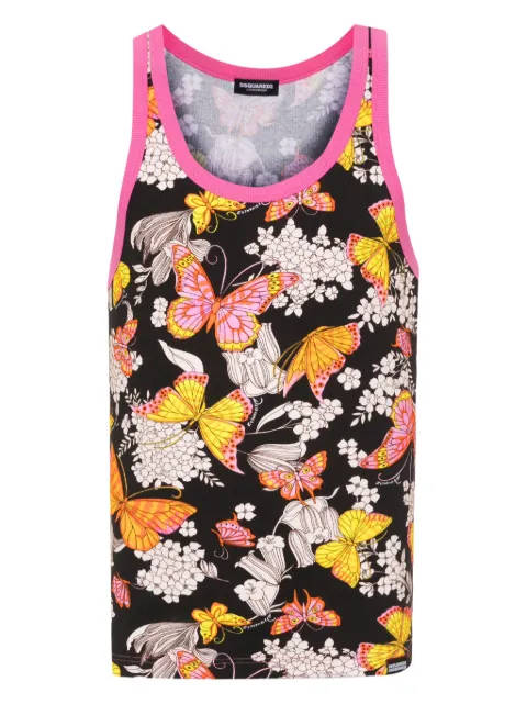 DSQUARED2 floral-print tank top