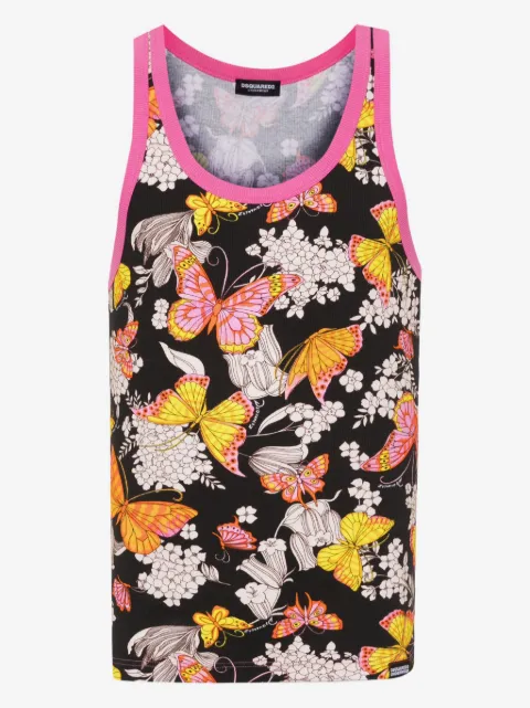 DSQUARED2 floral-print tank top
