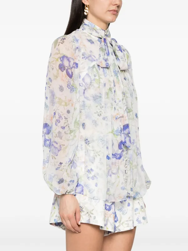 ZIMMERMANN Natura floral-print Blouse | White | FARFETCH