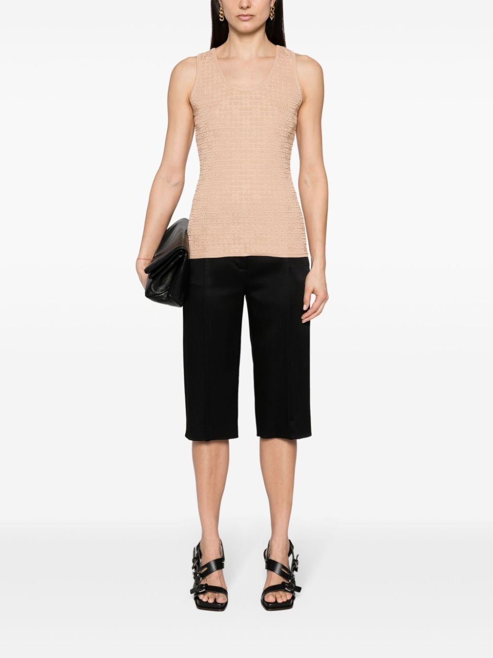 Shop Givenchy 4g-jacquard Sleeveless Top In Neutrals