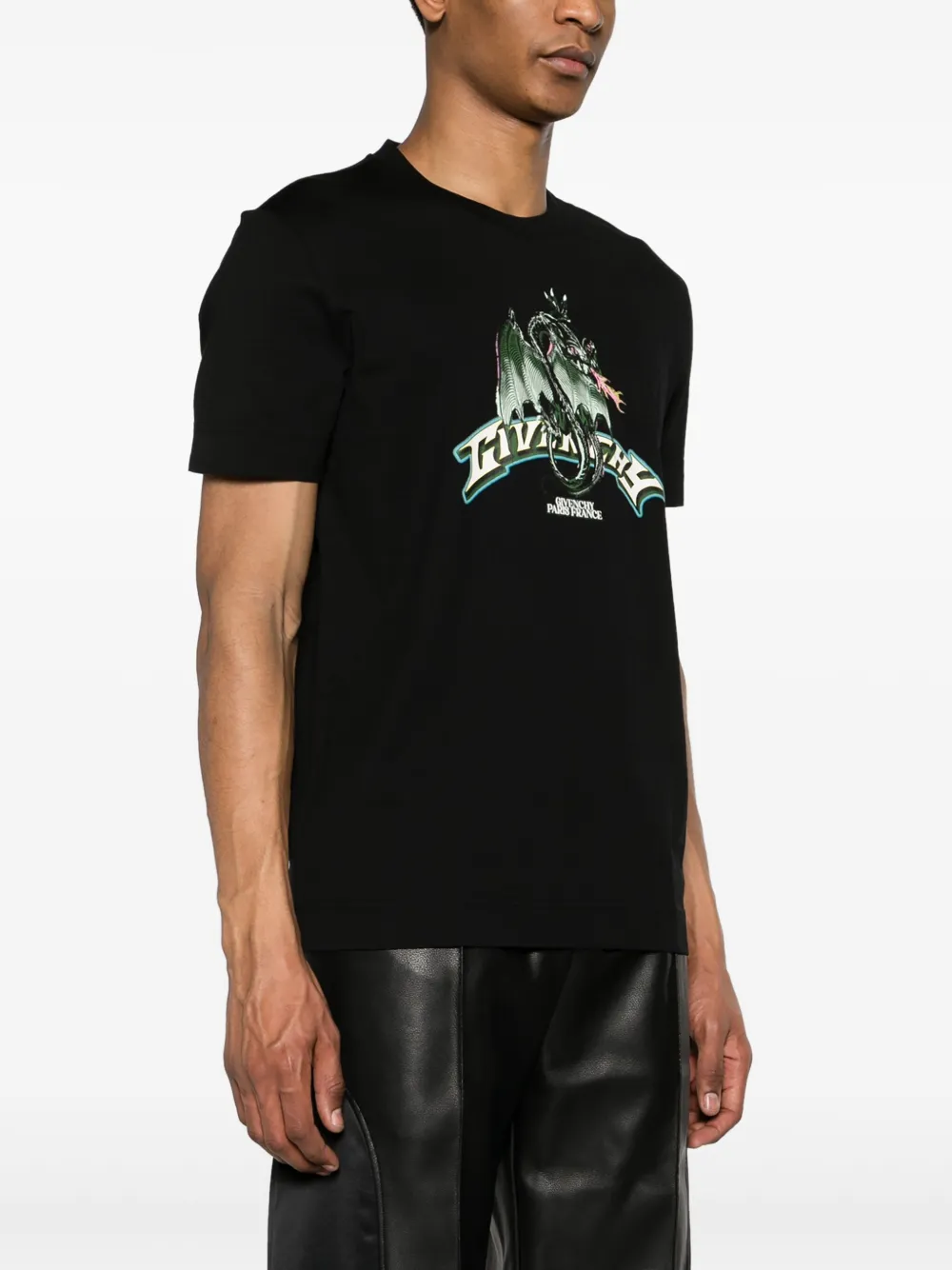 Givenchy katoenen Slim-fit T-shirt met Dragon-print Zwart