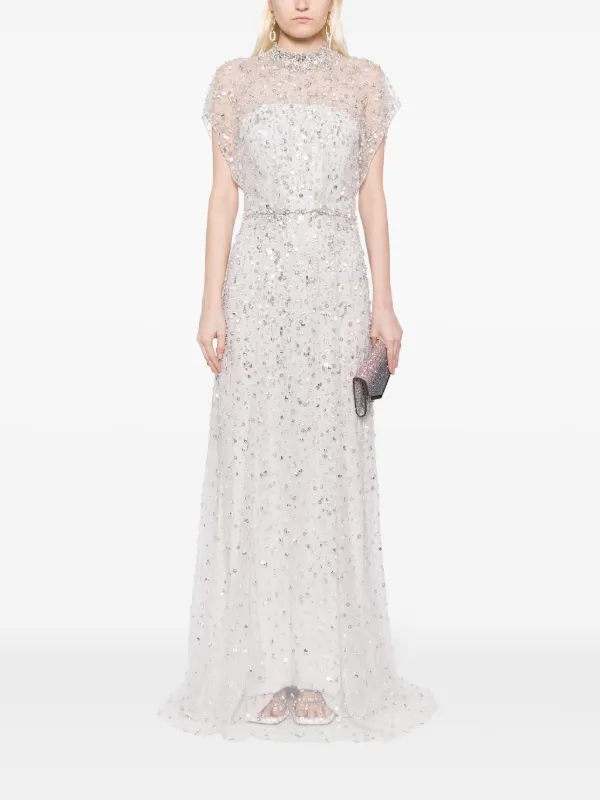 JENNY PACKHAM Zodiac crystal and sequin-embellished tulle