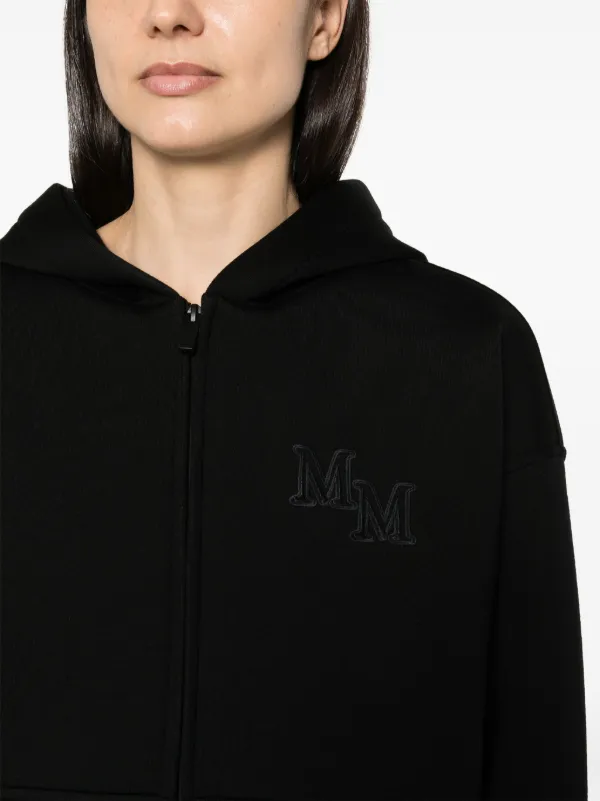 【MaxMara】ジップアップジャケット 総柄 ブラック×ブラウン USA6　M ギオット] トリアセテート キャディ ジャケット, black