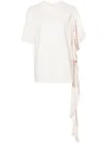 MSGM draped-sleeve cotton T-shirt - White