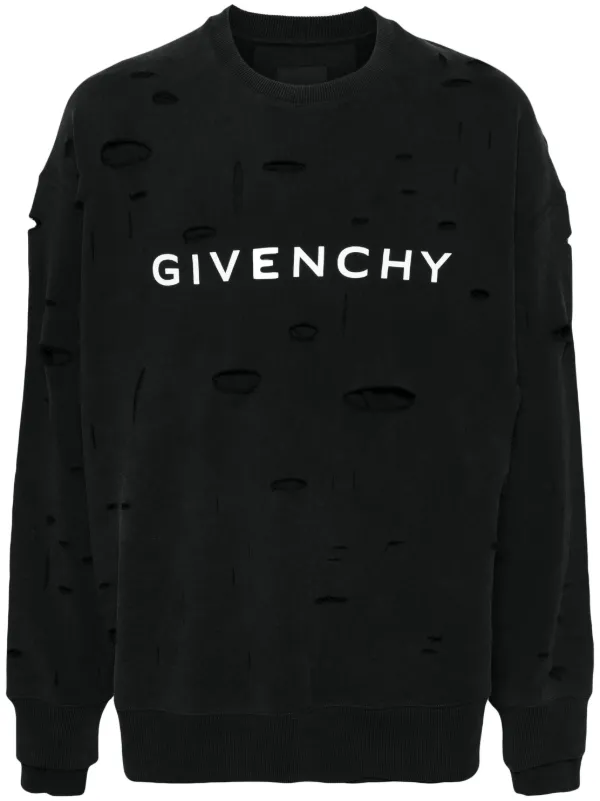 Givenchy logo print Ripped Sweatshirt Black FARFETCH BN