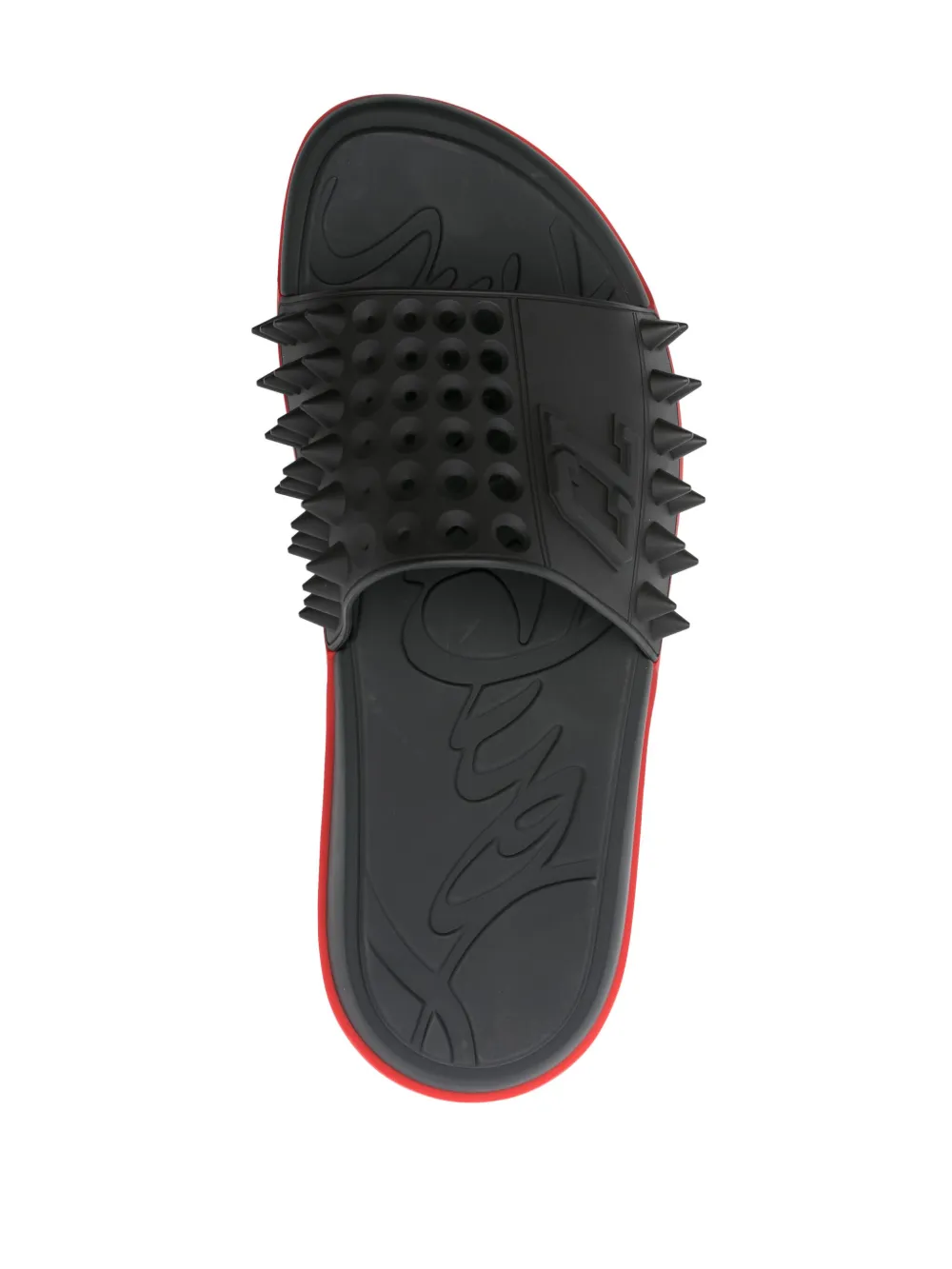 Christian Louboutin Take It Easy Spike Slides | Black | FARFETCH