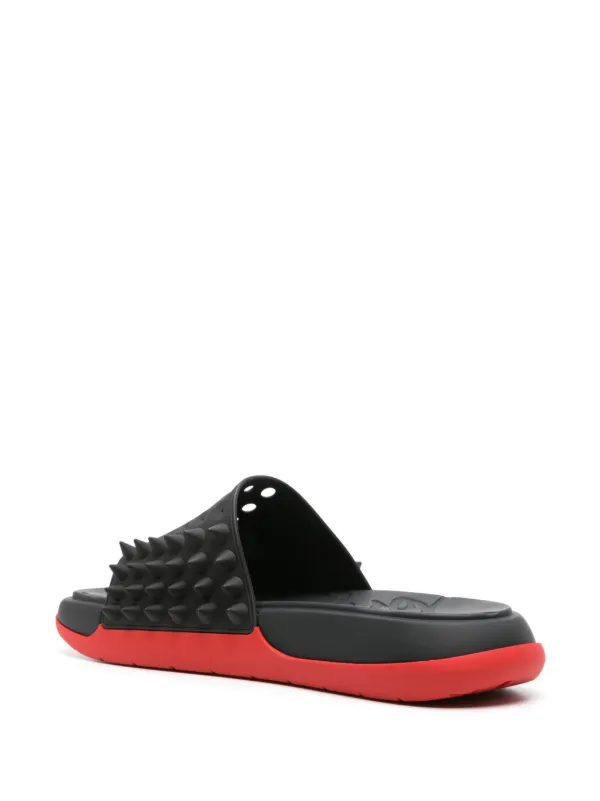Christian Louboutin Take It Easy Spike Slides | Black | FARFETCH