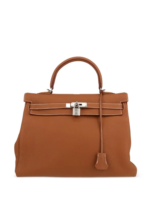 Hermès Pre-owned 2023 Kelly 35 Two-way Handbag in Brown
