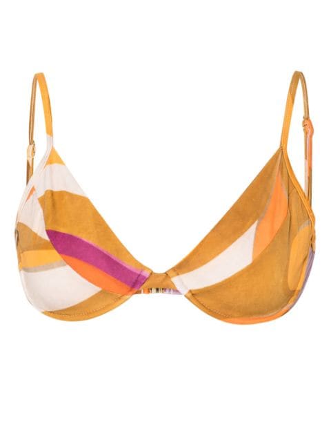 Raquel Diniz abstract-print bikini top