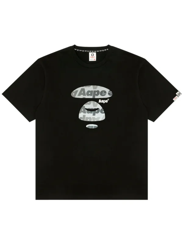 AAPE BY *A BATHING APE® Milo-print Cotton T-shirt | Black | FARFETCH