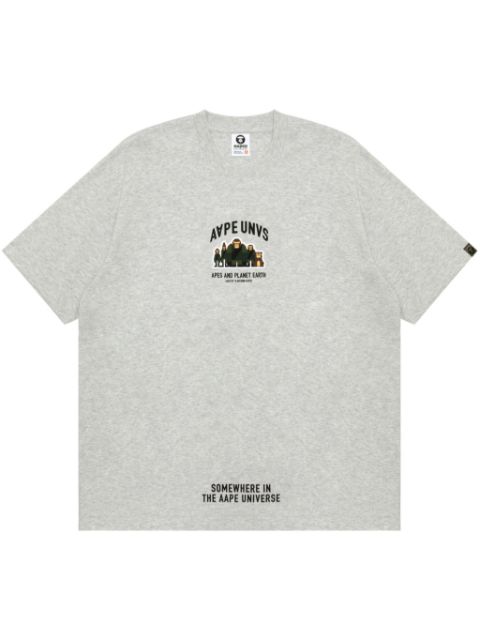 AAPE BY *A BATHING APE logo-rubberised cotton T-shirt Men