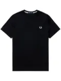 Fred Perry logo-embroidered cotton T-shirt - Black