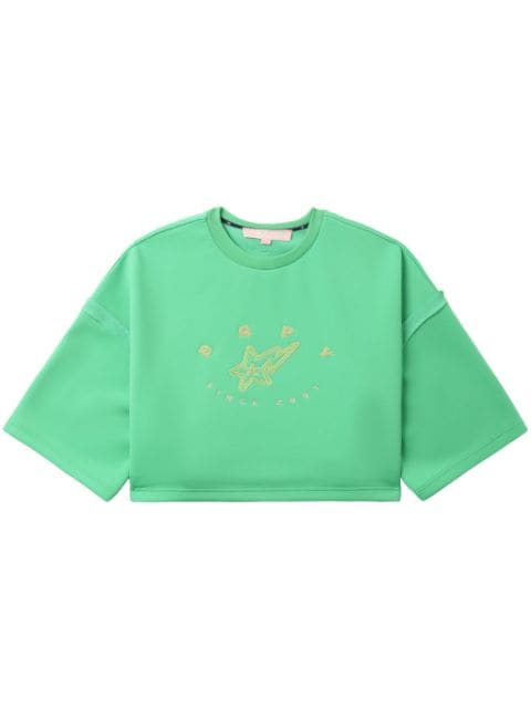 BAPY BY *A BATHING APE® logo-embroidered cropped T-shirt
