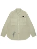AAPE BY *A BATHING APE® logo-appliqué cotton shirt - Green