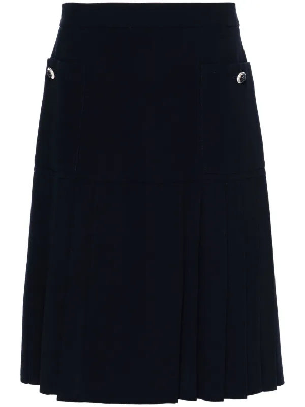 CHANEL Pre-Owned 1990s プリーツスカート | ブルー | FARFETCH JP