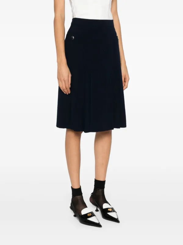 CHANEL シャネル プリーツスカート 中古・古着通販】CHANEL (シャネル) プリーツスカート ブラック サイズ