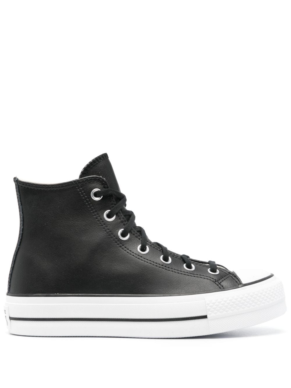 Converse Chuck Taylor Leather Platform Trainers In Black