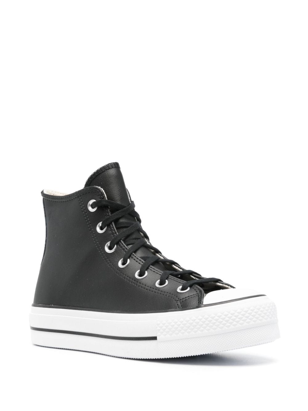 Shop Converse Chuck Taylor Leather Platform Sneakers In Black