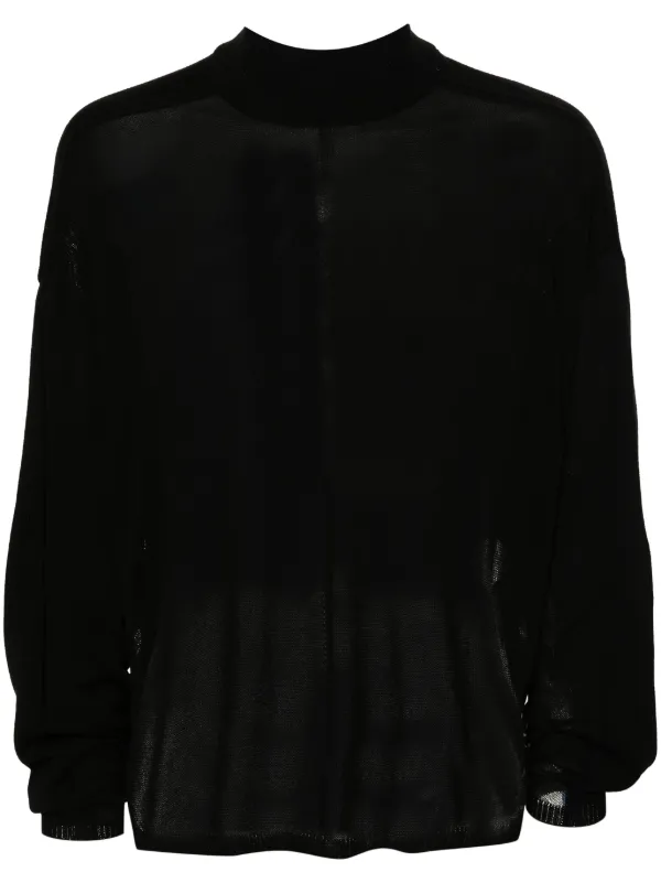 Rick Owens Fine-knit Cotton Jumper in Black