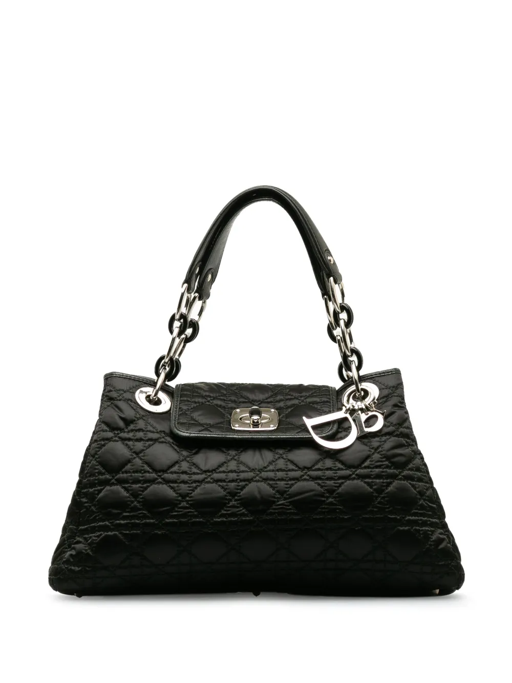 Click to view more detailed imagery on our partner's website Pre-owned Dior 2010 Cannage Charming Lock Tote Bag In 黑色