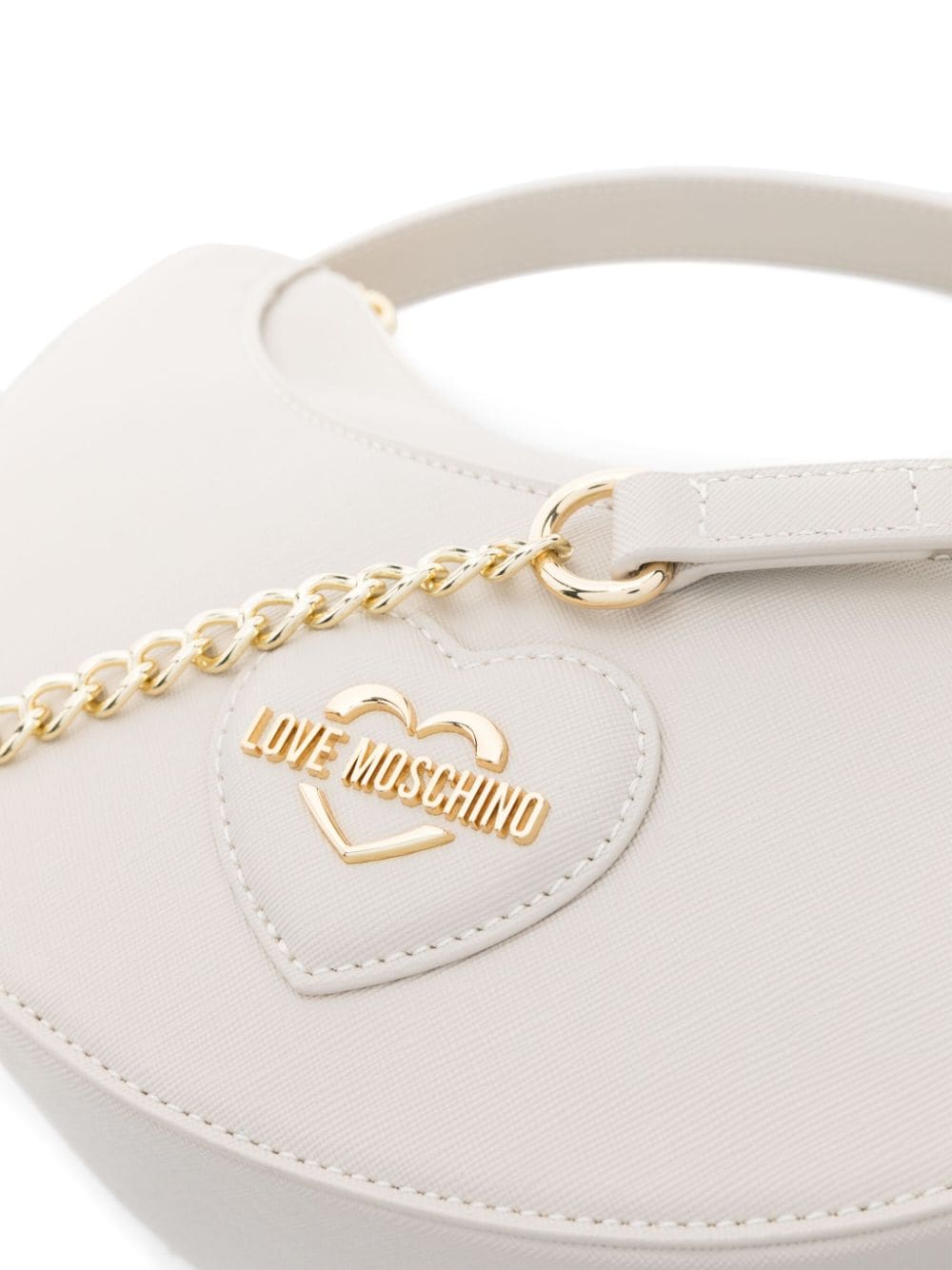 Shop Love Moschino Heart Logo-lettering Crossbody Bag In Neutrals