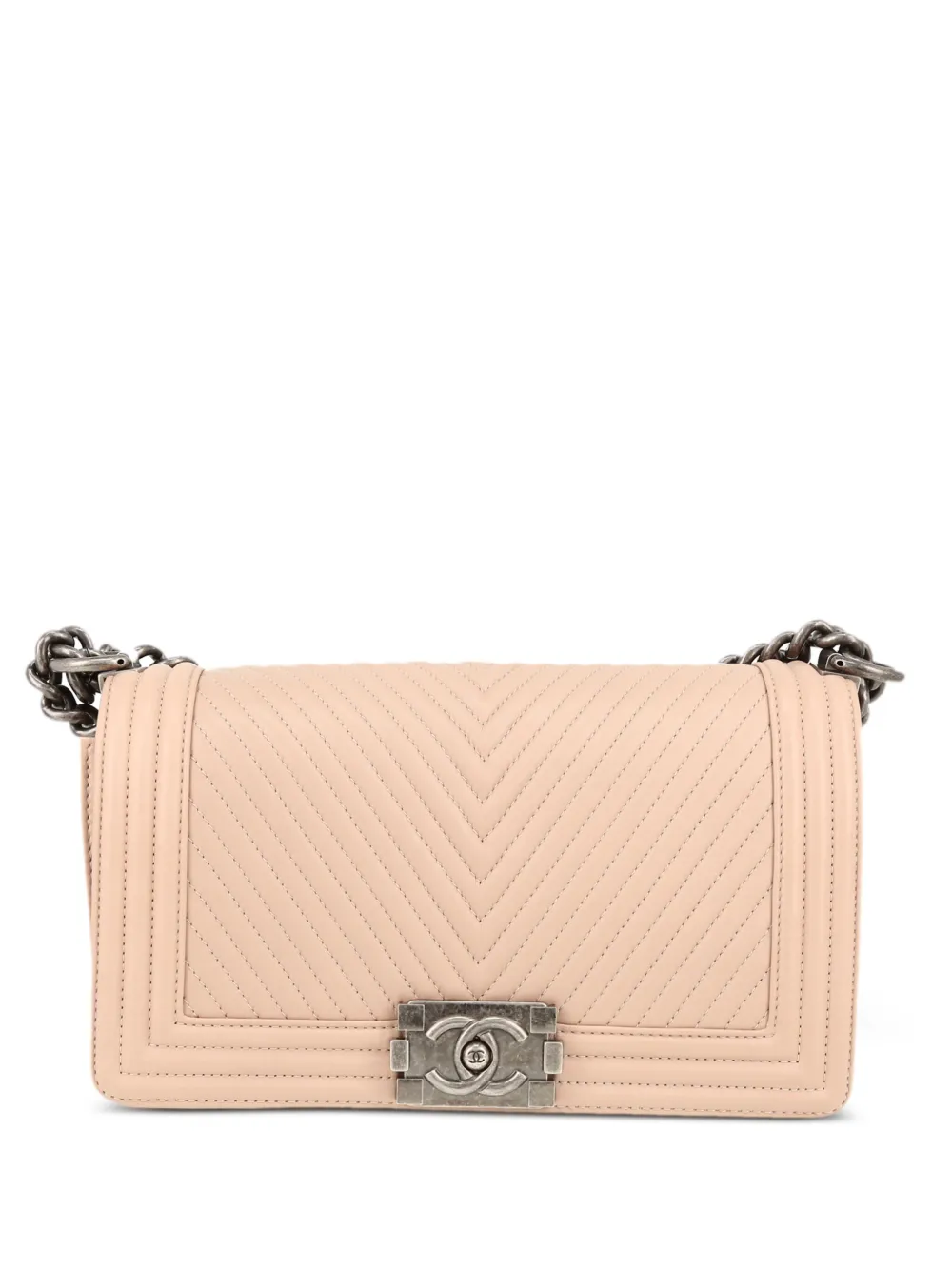 Pre-owned Chanel 2014 Mini Boy  Shoulder Bag In Pink