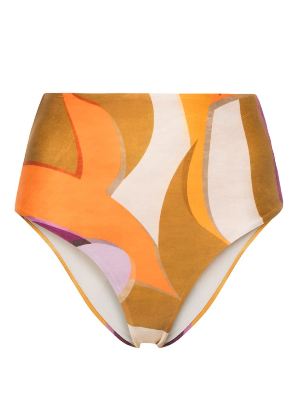 Raquel Diniz X Lenny Niemeyer Abstract-print Bikini Bottom In Gold