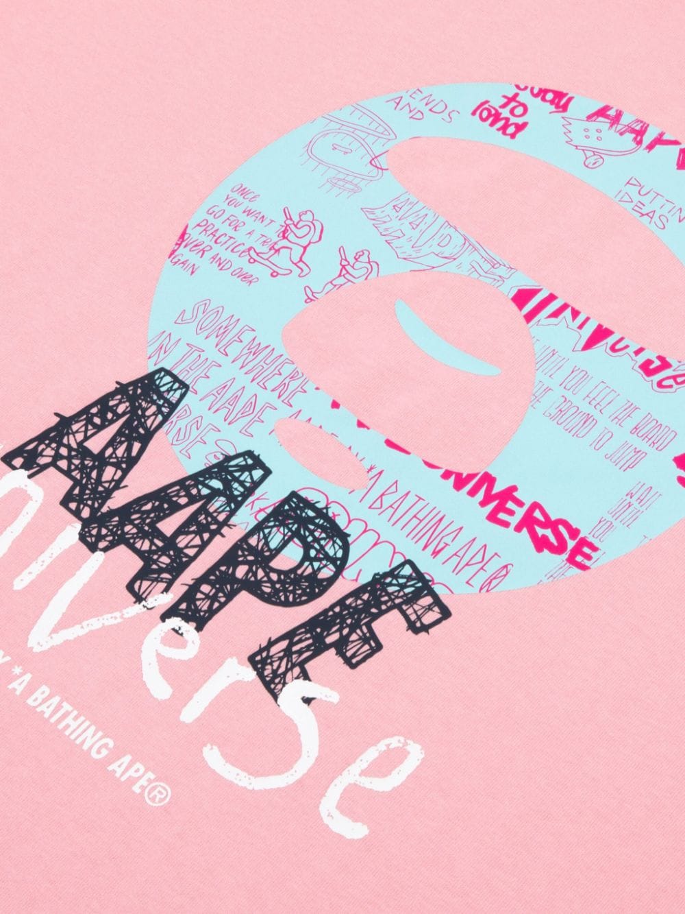 AAPE BY *A BATHING APE T-shirt met grafische print Roze
