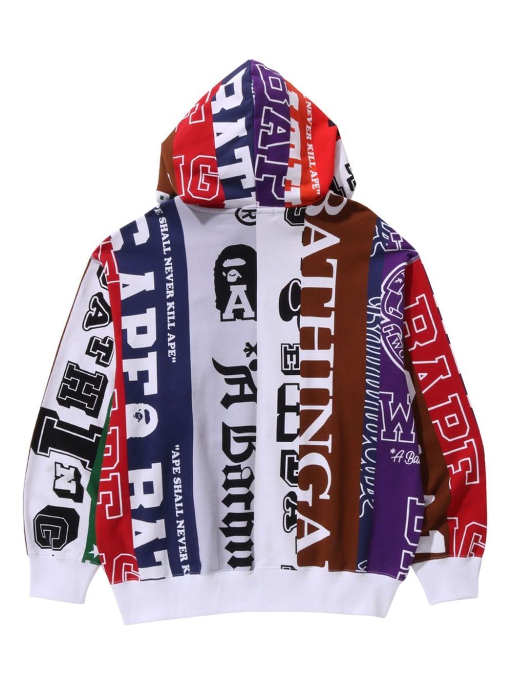 Shop A Bathing Ape Logo-print Cotton Hoodie In White