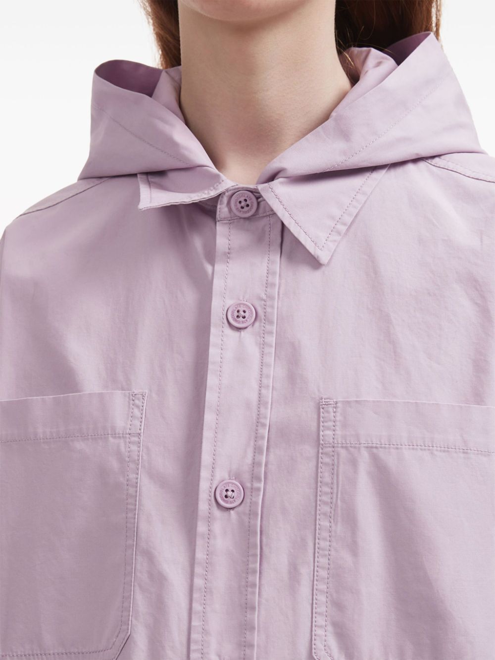 CHOCOOLATE EMBROIDERED HOODED SHIRT JACKET 