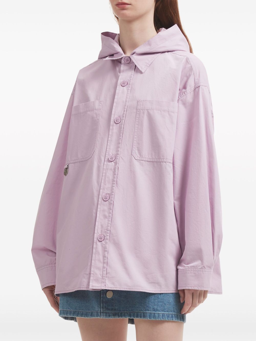 CHOCOOLATE EMBROIDERED HOODED SHIRT JACKET 