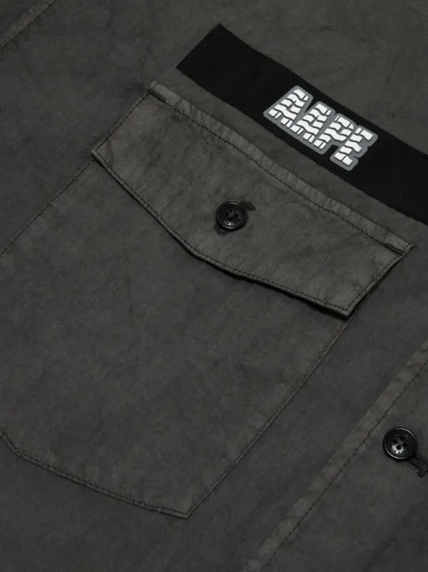 AAPE BY *A BATHING APE® Camisa Con Franja Del Logo | Negro