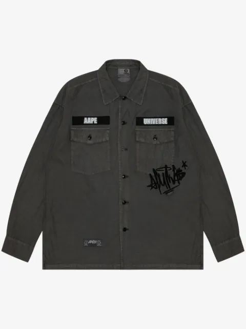 AAPE BY *A BATHING APE® Camisa com faixa de logo