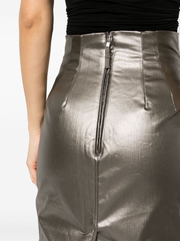 Rick Owens Dirt Pillar coated-denim Skirt | Grey | FARFETCH