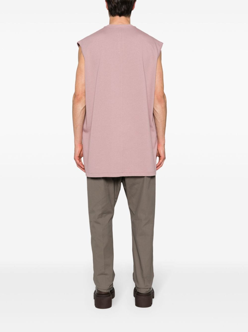 Shop Rick Owens Rolled-trim Cotton Vest In Pink
