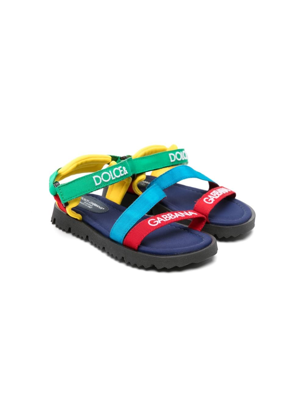 Dolce & Gabbana Kids colour-block open-toe sandals Green