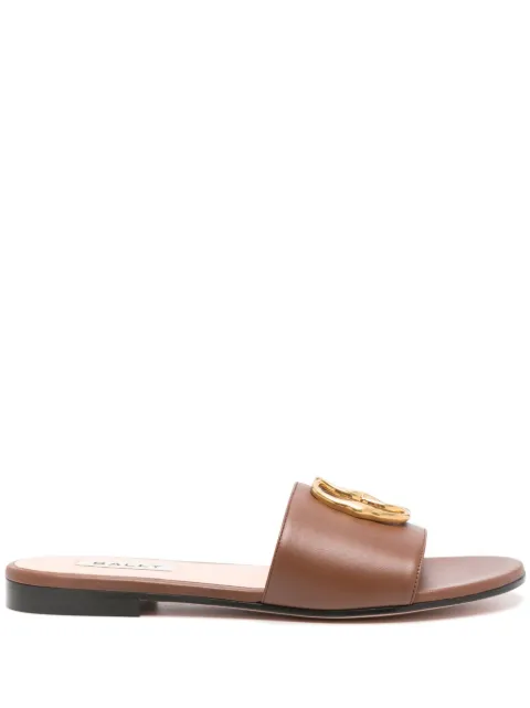 Bally  Emblem-plaque leather slides