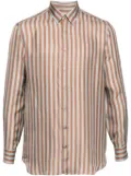 Lardini striped silk shirt - Brown