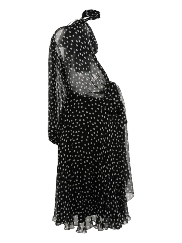 Dolce & Gabbana Polka-Dot Chiffon Midi Dress